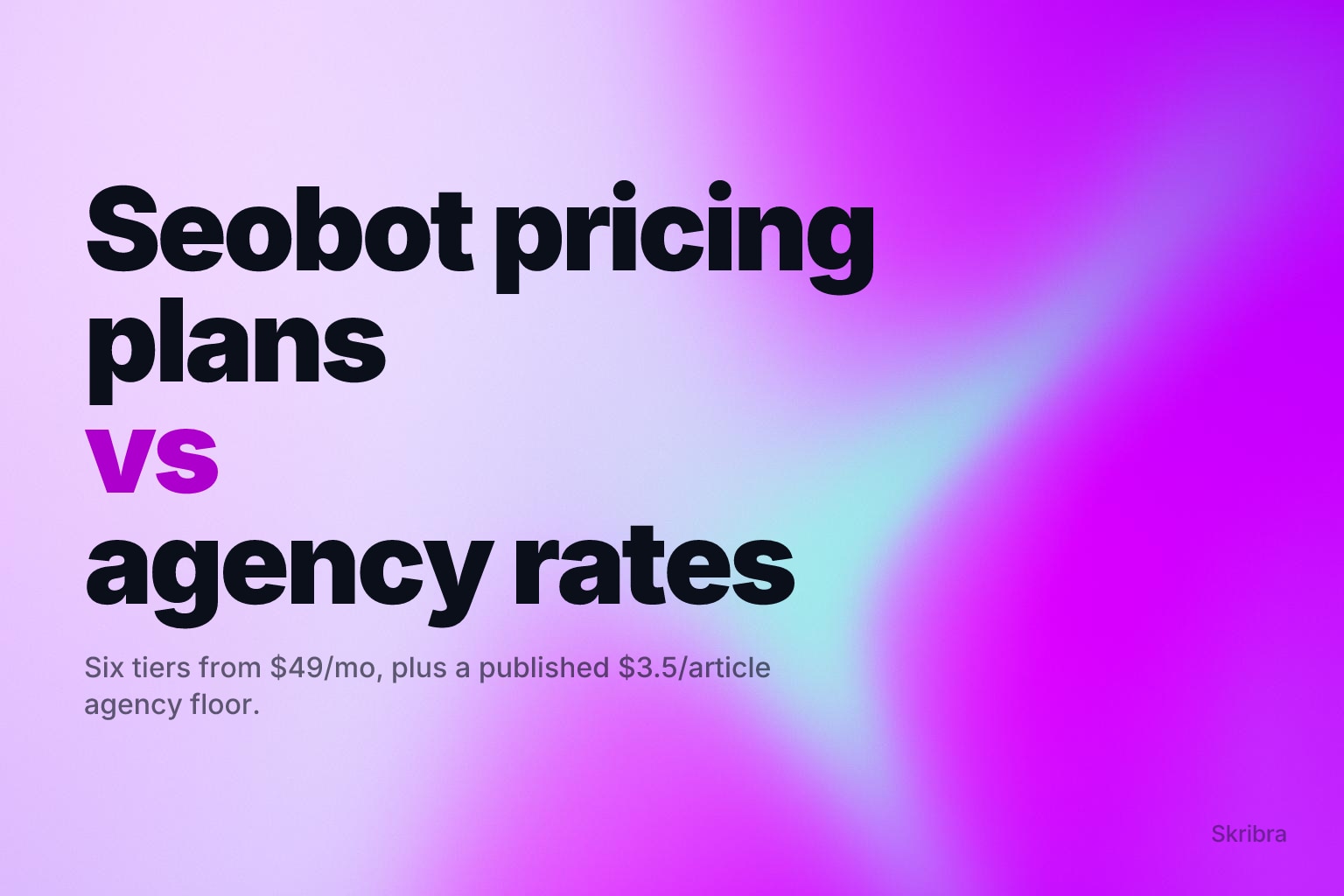 Seobot Pricing Plans and Per-Article Agency Rates